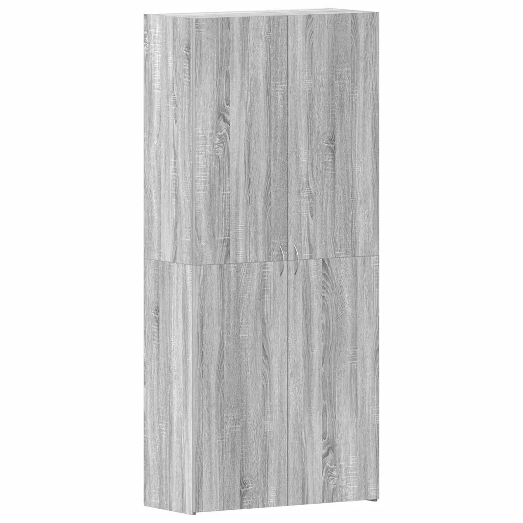 vidaXL Cipőszekrény 80 x 35.5 x 180 cm Szerelt Fa Szürke