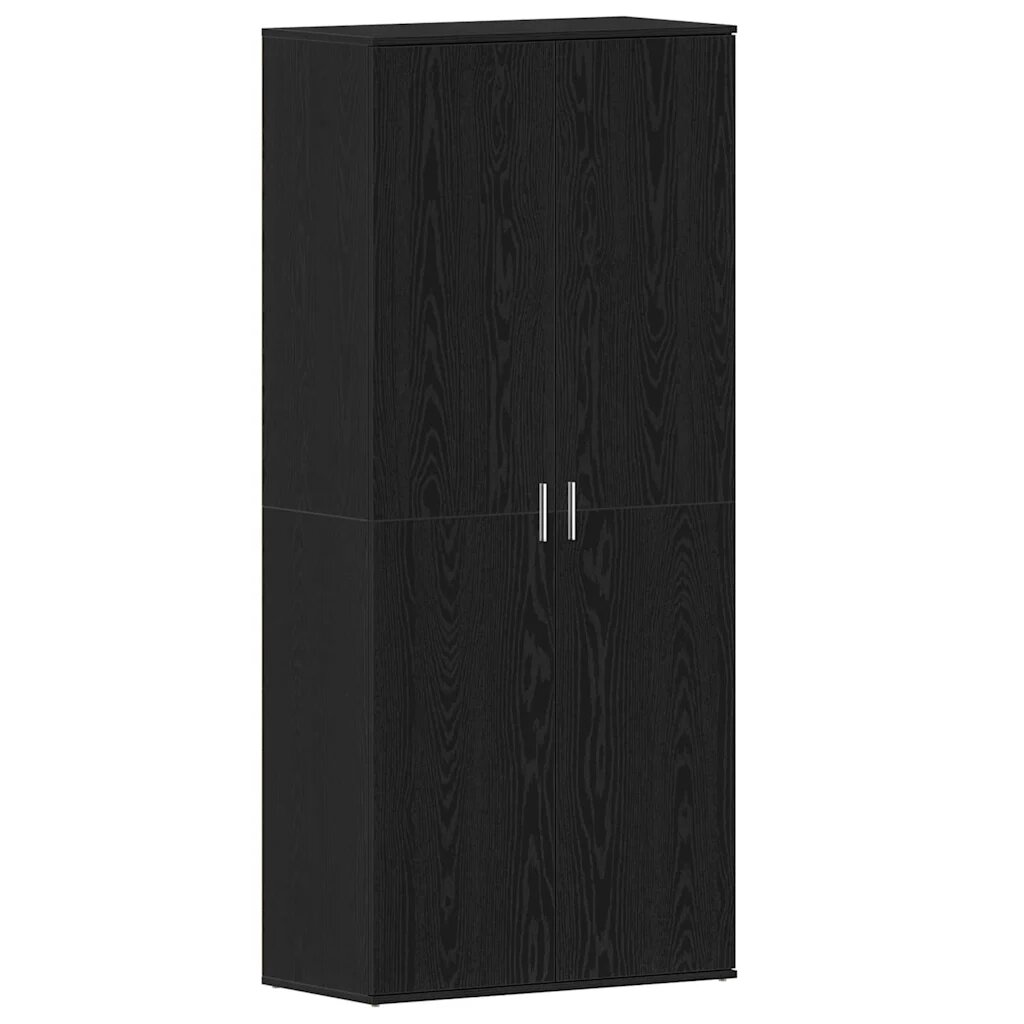 vidaXL Cipőszekrény 80 x 39 x 178 cm Szerelt Fa Fekete tölgy