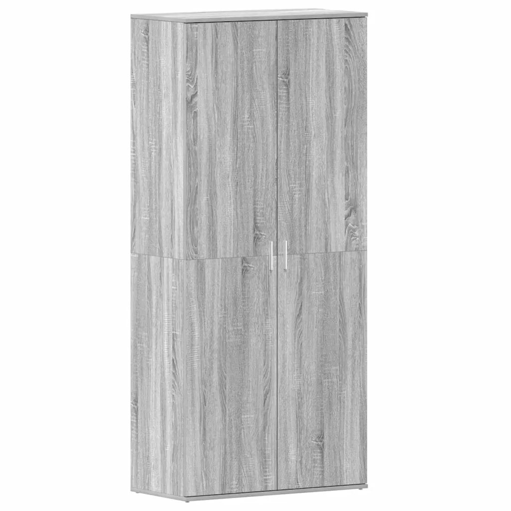 vidaXL Cipőszekrény 80 x 39 x 178 cm Szerelt Fa Szürke Sonoma