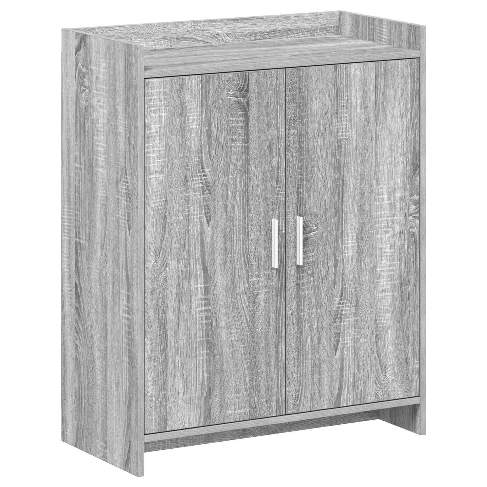 vidaXL Cipőszekrény ajtóval Szürke Sonoma 735 x 36 x 92 cm Szerelt Fa
