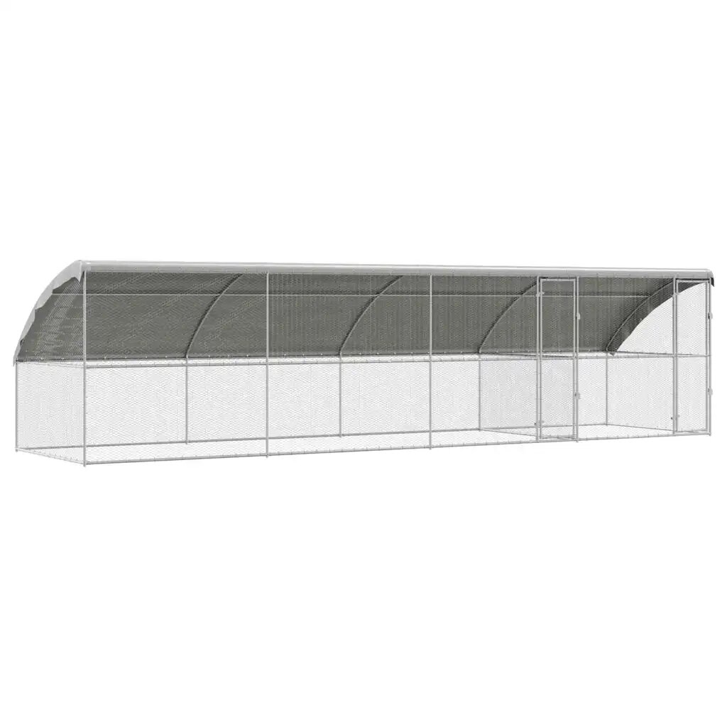 vidaXL Csirkeketrec 2 ajtóval 4 db Ezüst 800x200x200cm