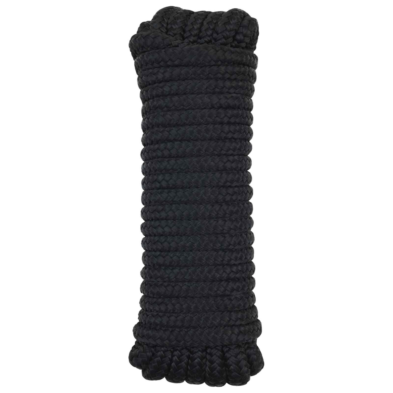vidaXL Csónak Kötél 16 mm 9 m Fekete Poliészter