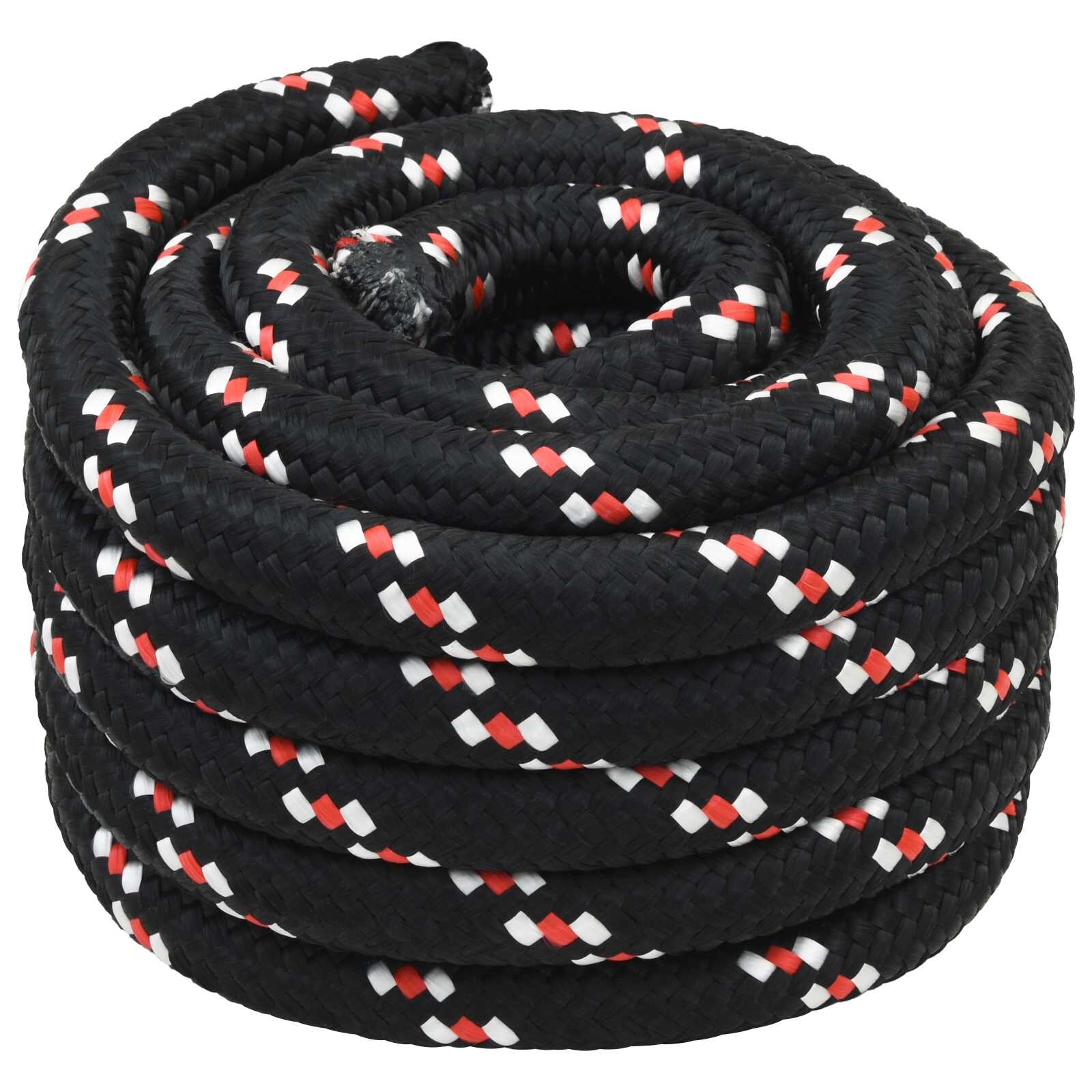 vidaXL Csónak Kötél 50 mm 5 m Fekete és piros polypropylene