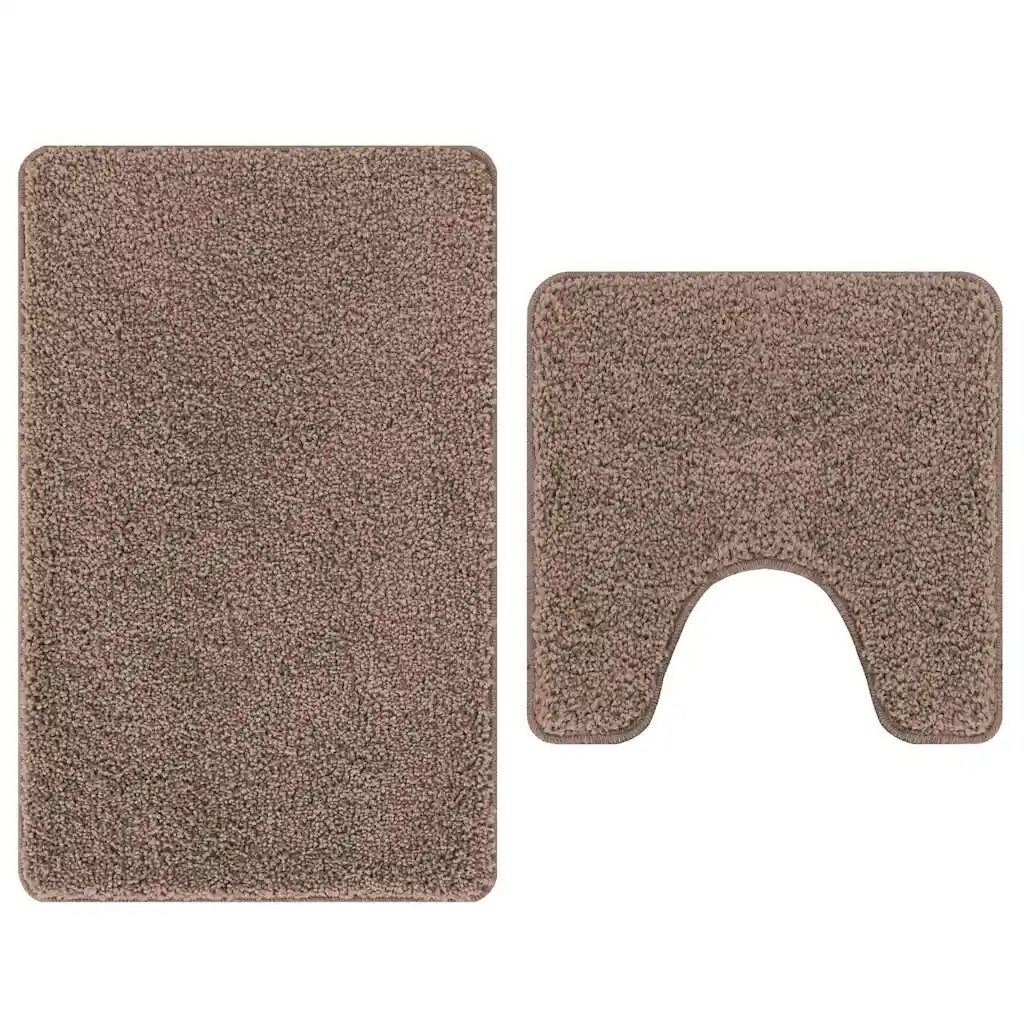 vidaXL Csúszásmentes fürdőszőnyeg készlet 2 db Barna 50 x 50 cm PP