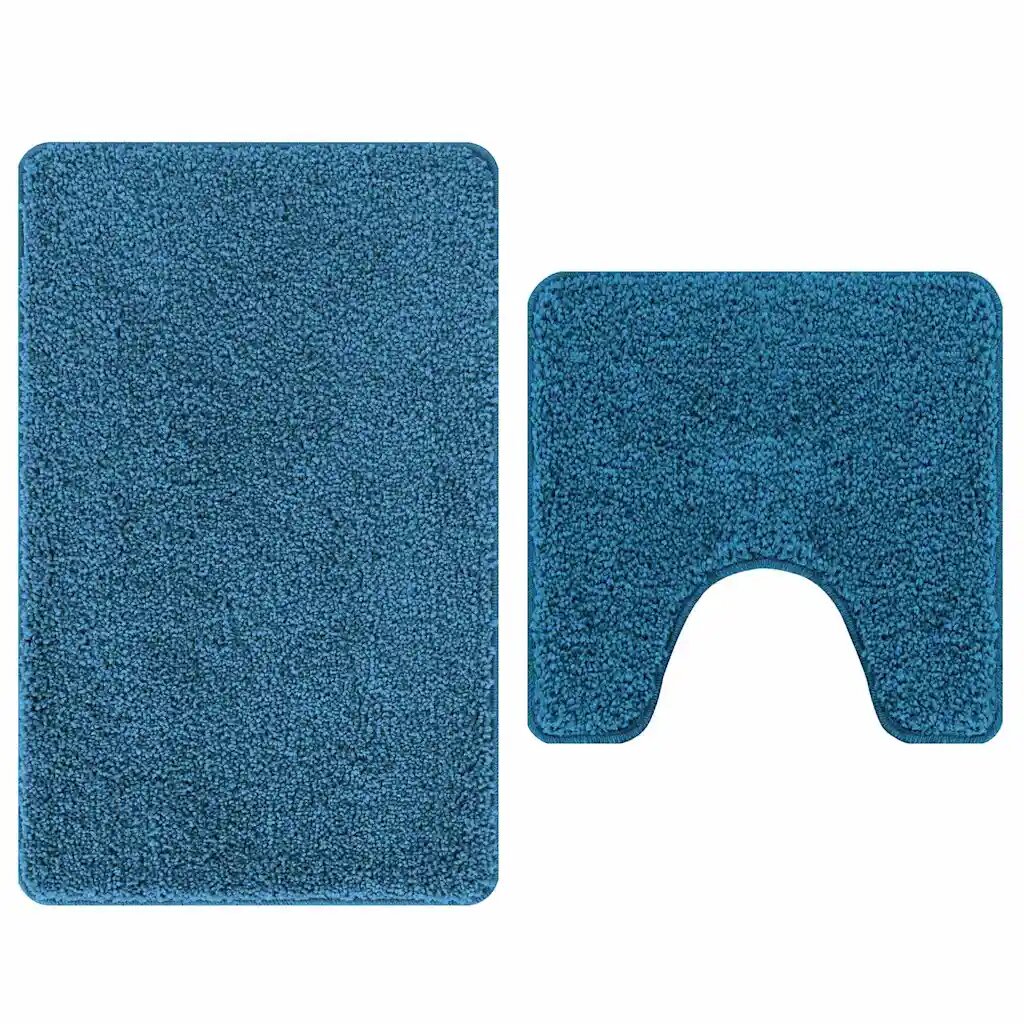vidaXL Csúszásmentes fürdőszőnyeg készlet 2 db Kék 50 x 50 cm PP