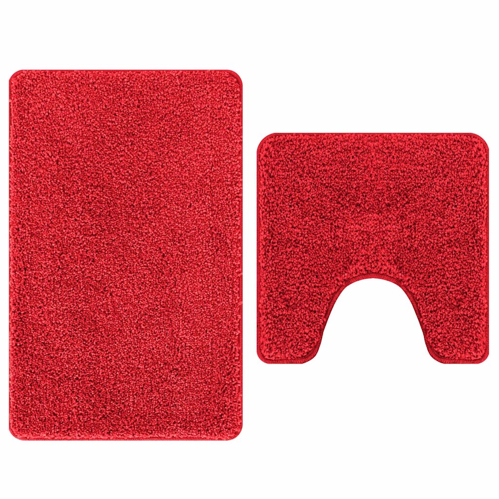 vidaXL Csúszásmentes fürdőszőnyeg készlet 2 db Piros 50 x 50 cm PP