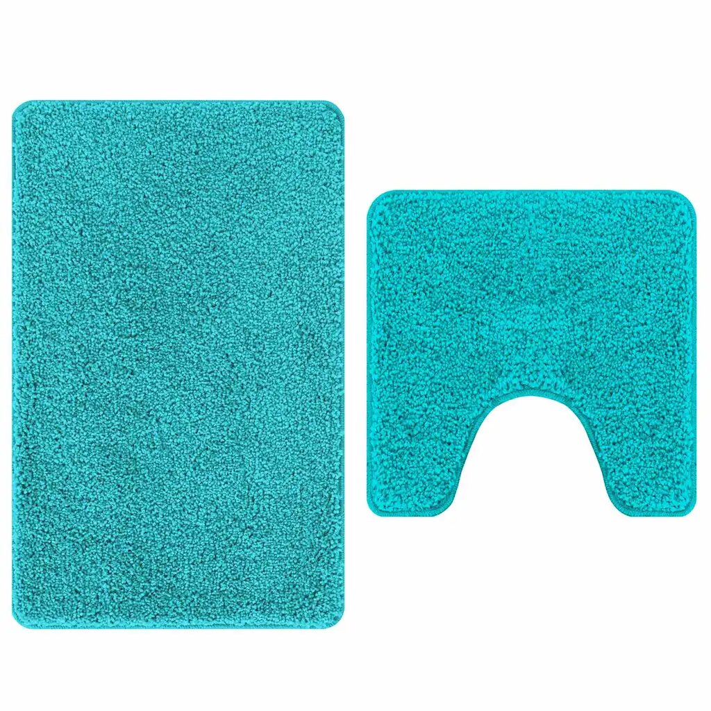 vidaXL Csúszásmentes fürdőszőnyeg készlet 2 db Türkiz 50 x 50 cm PP