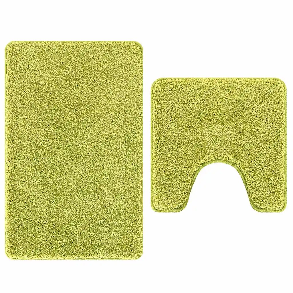 vidaXL Csúszásmentes fürdőszőnyeg készlet 2 db Zöld 50 x 50 cm PP