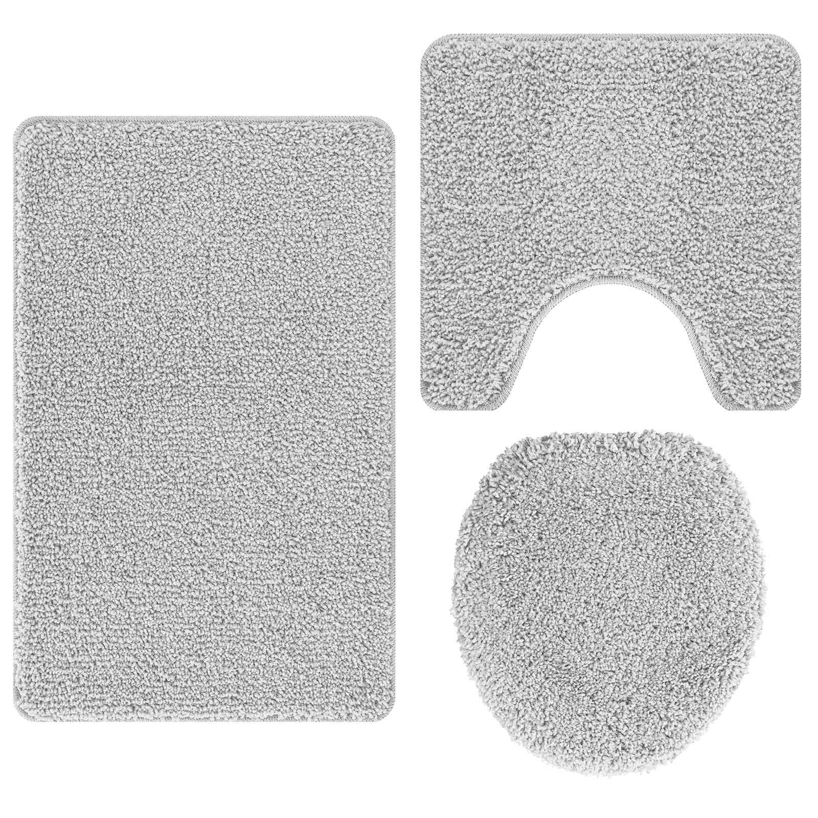 vidaXL Csúszásmentes fürdőszőnyeg készlet 3 db Szürke 50 x 80 cm PP