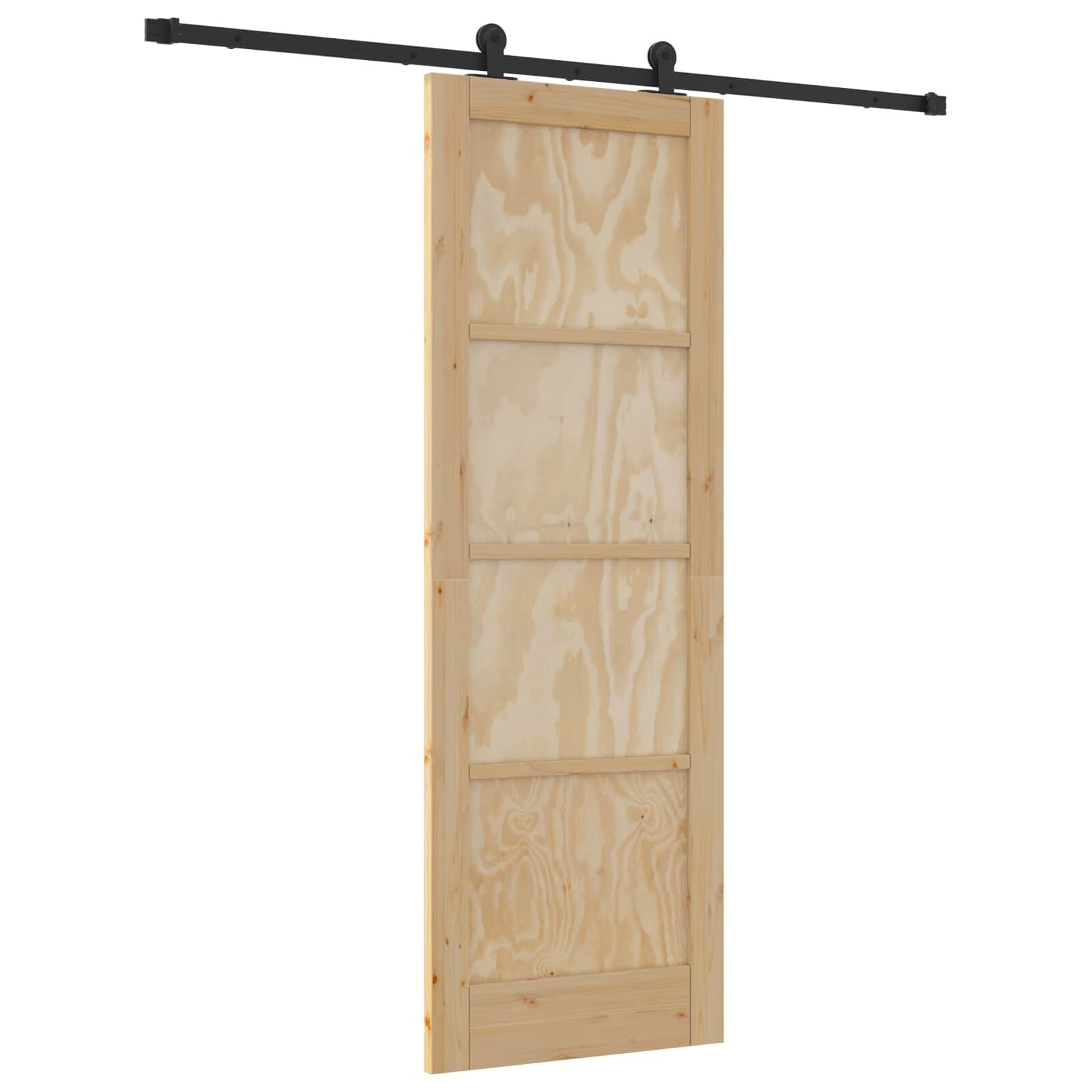 vidaXL Csúszó ajtó 735 x 211 cm Szerelt Fa Természetes és Fekete