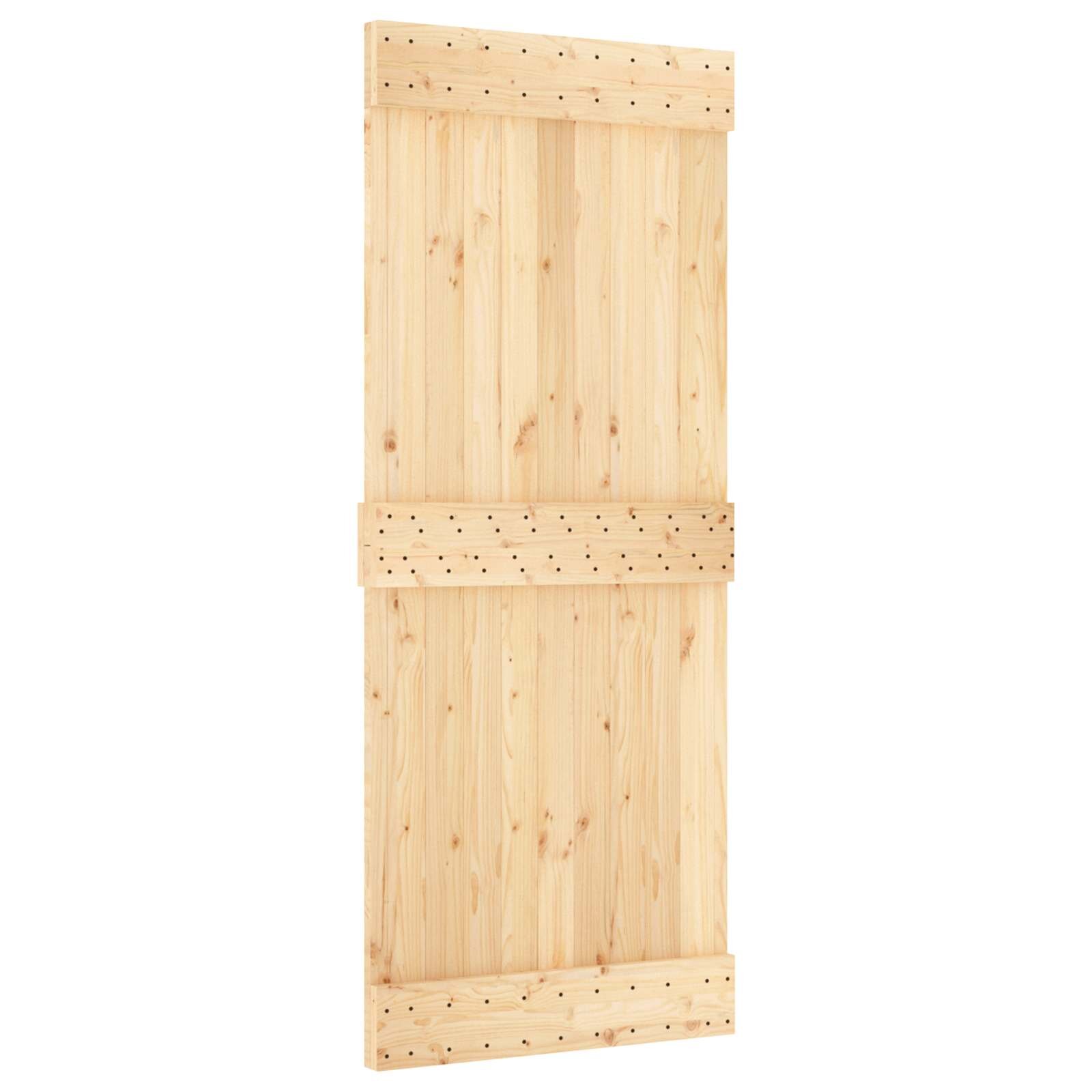 vidaXL Csúszó ajtó NARVIK Természetes és Fekete 85 x 210 cm (2135 cm)