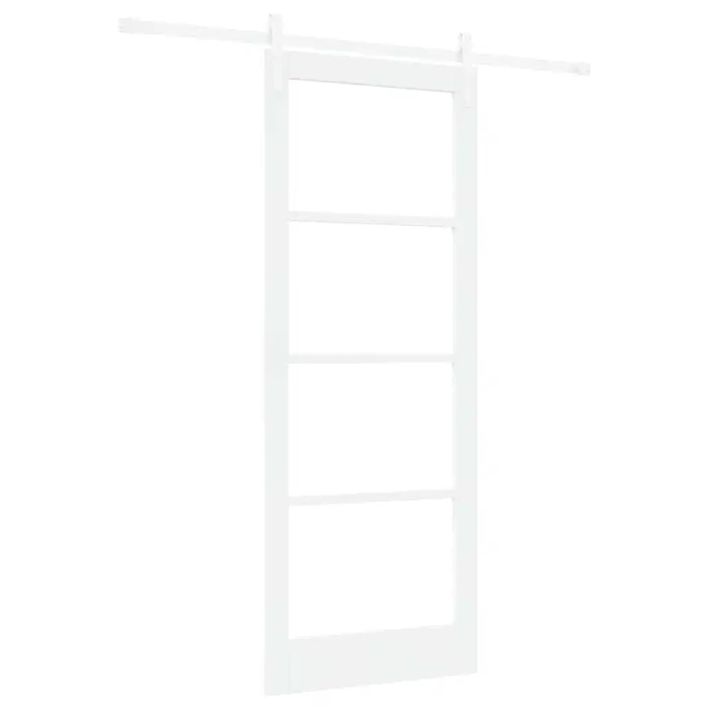 vidaXL Csúszó ajtó ORKDAL Fehér 83 x 211 cm Tömör fenyőfa és üveg