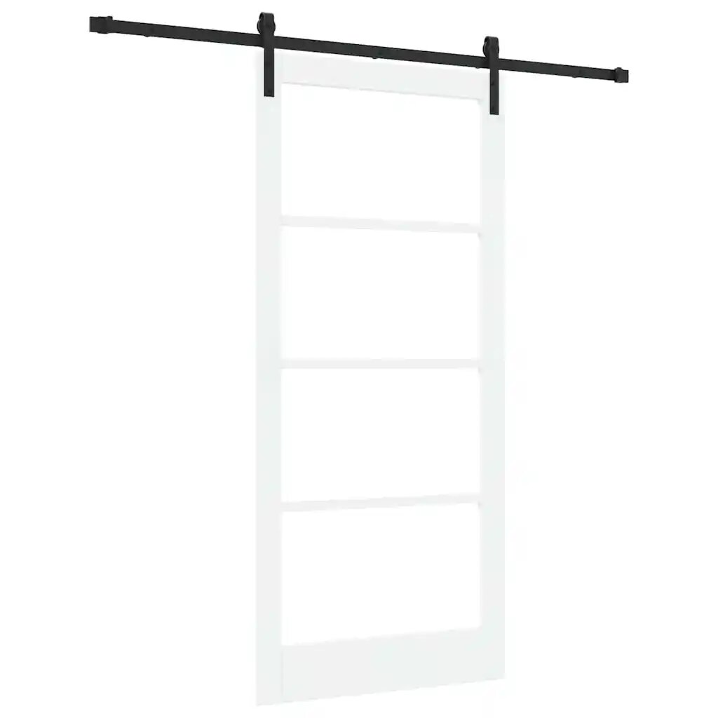 vidaXL Csúszó ajtó ORKDAL Fehér és fekete 93 x 202 cm