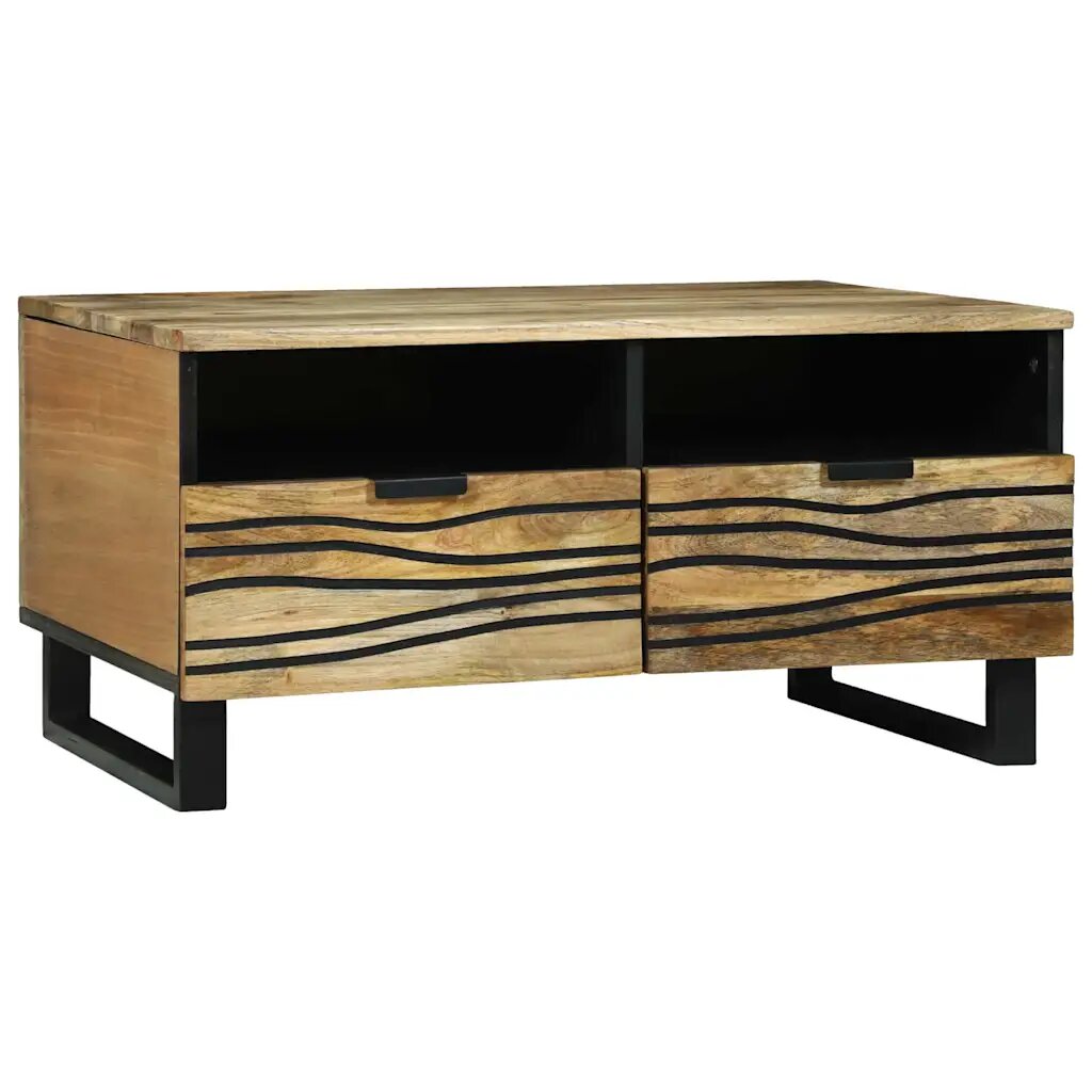 vidaXL Dohányzóasztal Természetes 80 x 54 x 40 cm Szerelt Fa