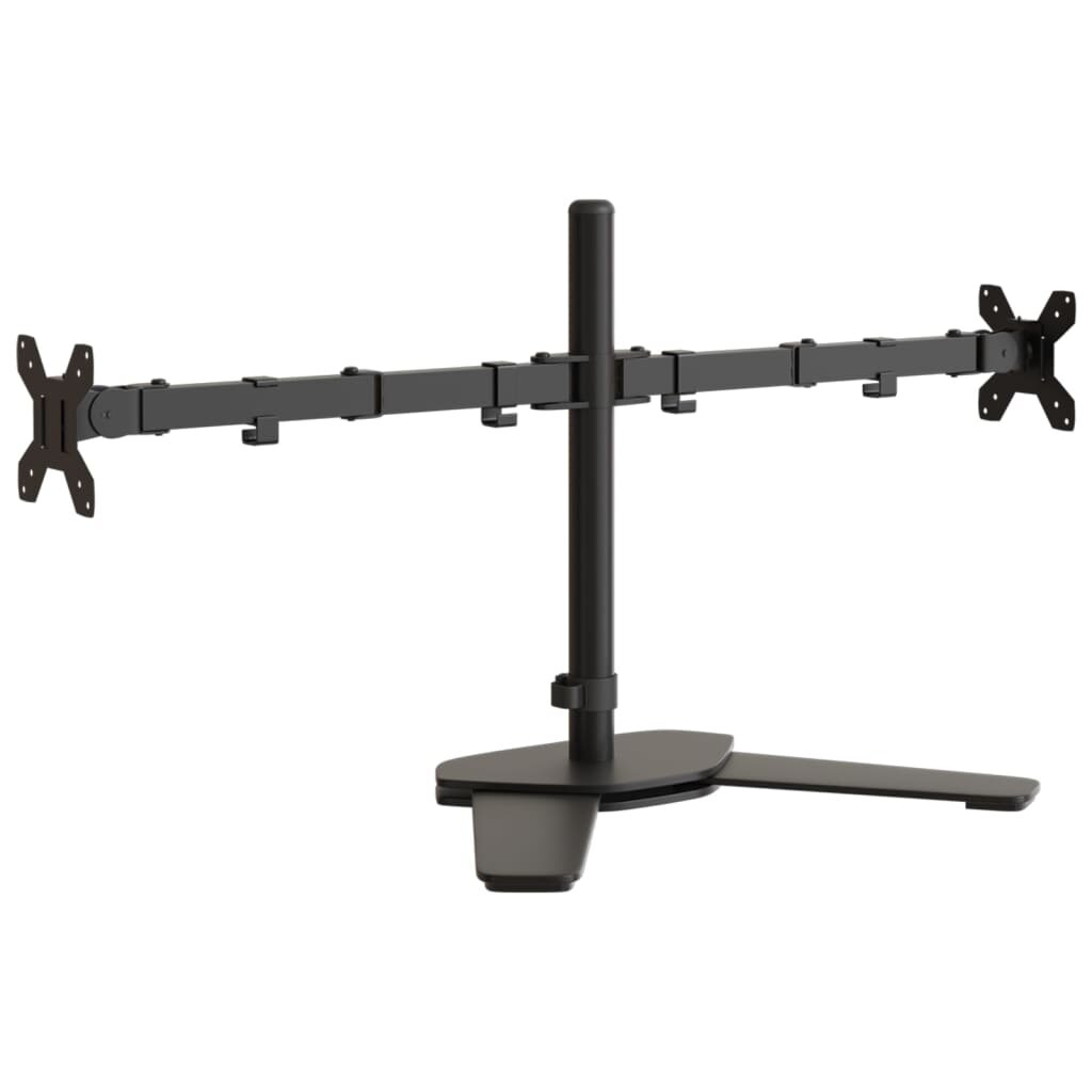 vidaXL dupla fekete acél monitorállvány VESA 75/100 mm