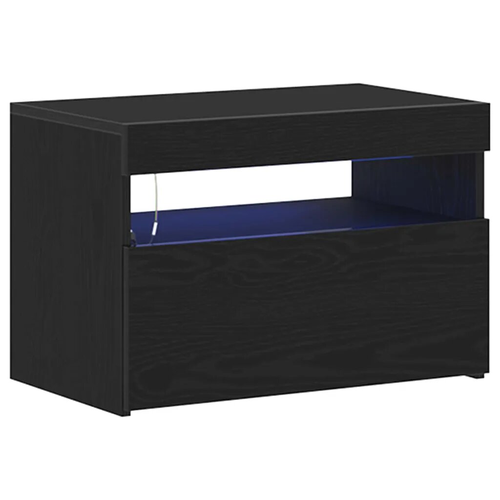 vidaXL Éjjeliszekrény Fekete tölgy 60 x 35 x 40 cm Szerelt Fa