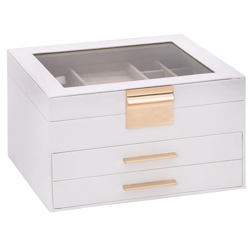 vidaXL ékszerdoboz 3 rétegű fehér 23x205x14 cm 23x205x14 cm