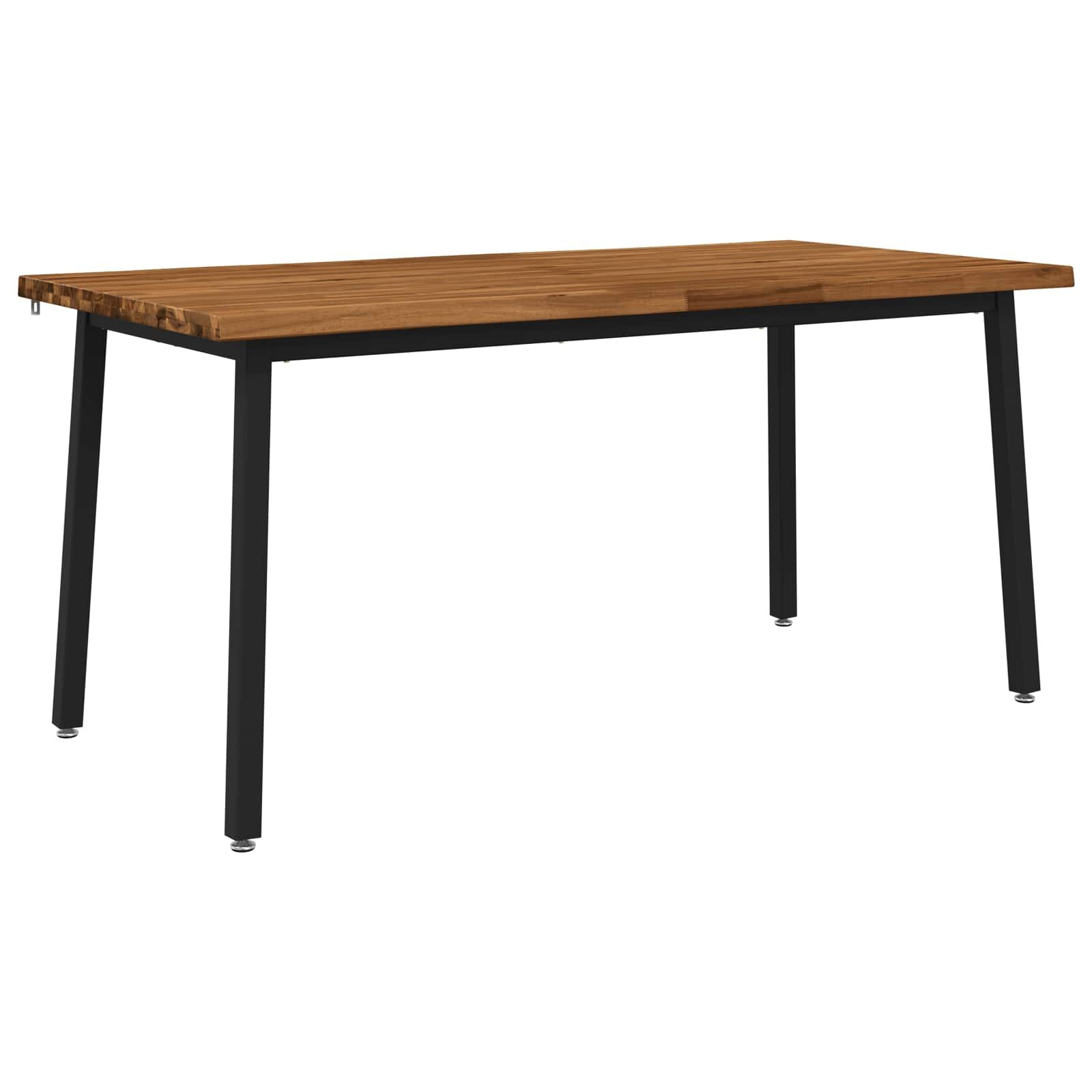 vidaXL Élő élű étkezőasztal 140 x 90 x 75 cm Tömör Akácfa Természetes