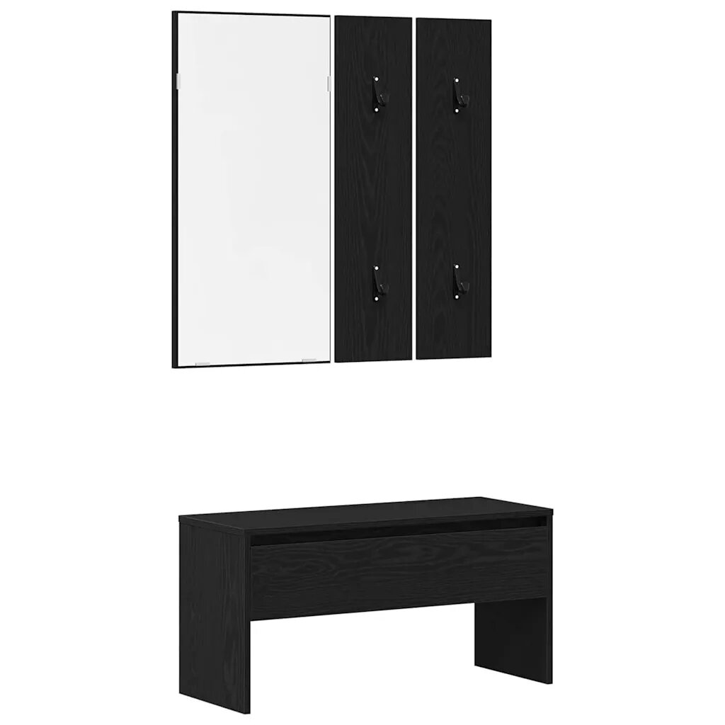 vidaXL Előszoba bútorkészlet 4 db Fekete tölgy 80 x 305 x 40 cm