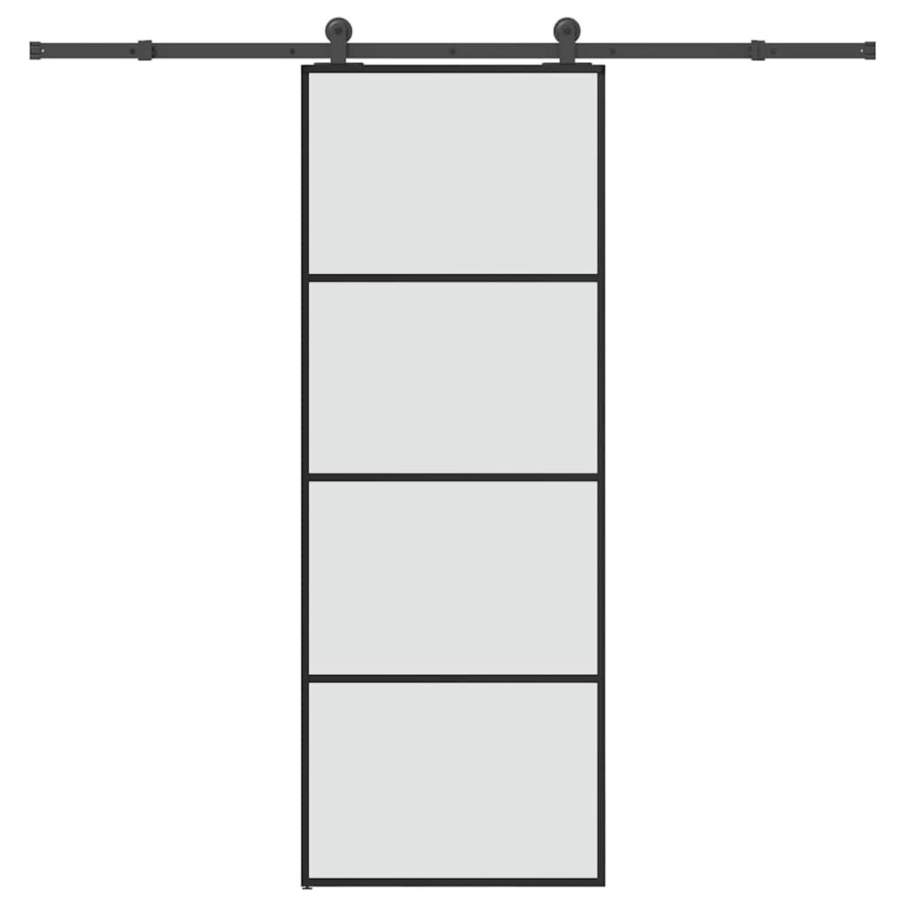 vidaXL ESG üveg és alumínium tolóajtó fémszerelvény-szettel 76x205 cm