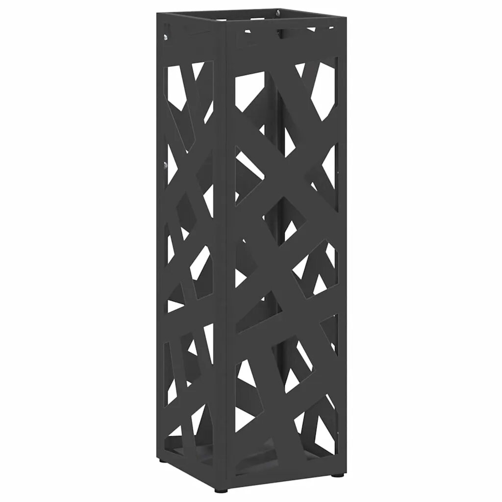 vidaXL Esőernyő állvány tárolóval Fekete 155 x 155 x 49 cm Acél
