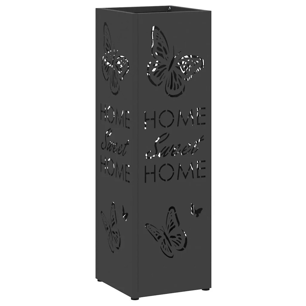 vidaXL Esőernyő állvány tárolóval Fekete 155 x 155 x 49 cm Acél