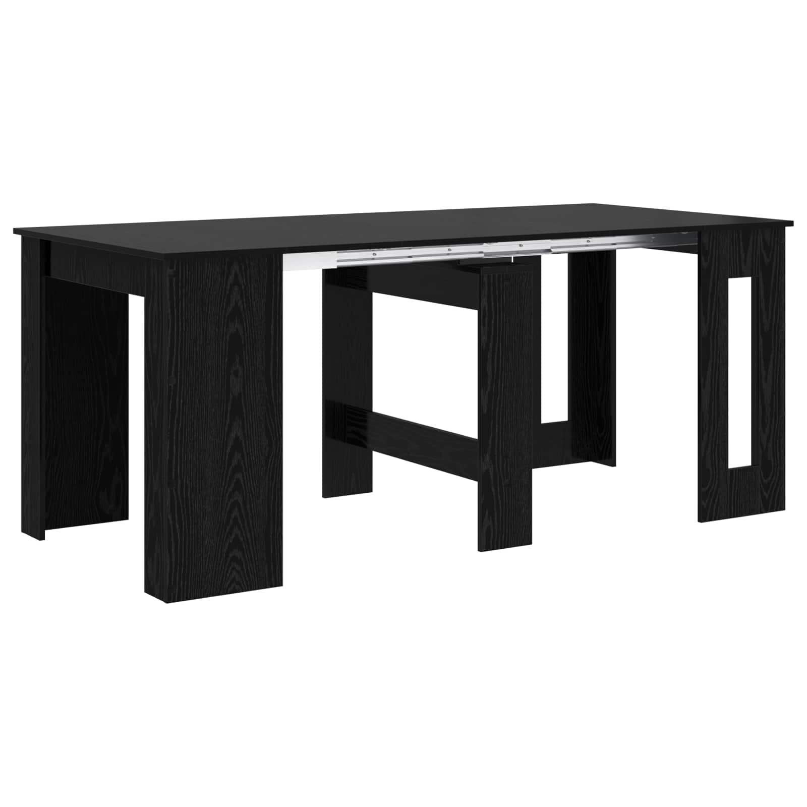vidaXL Étkezőasztal 180 x 85 x 75 cm Szerelt Fa Fekete Tölgy