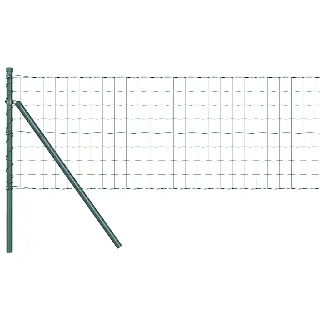 vidaXL Euro Kerítés Talaj Rögzítő 10 x 04 m PVC-bevonatos acél Zöld