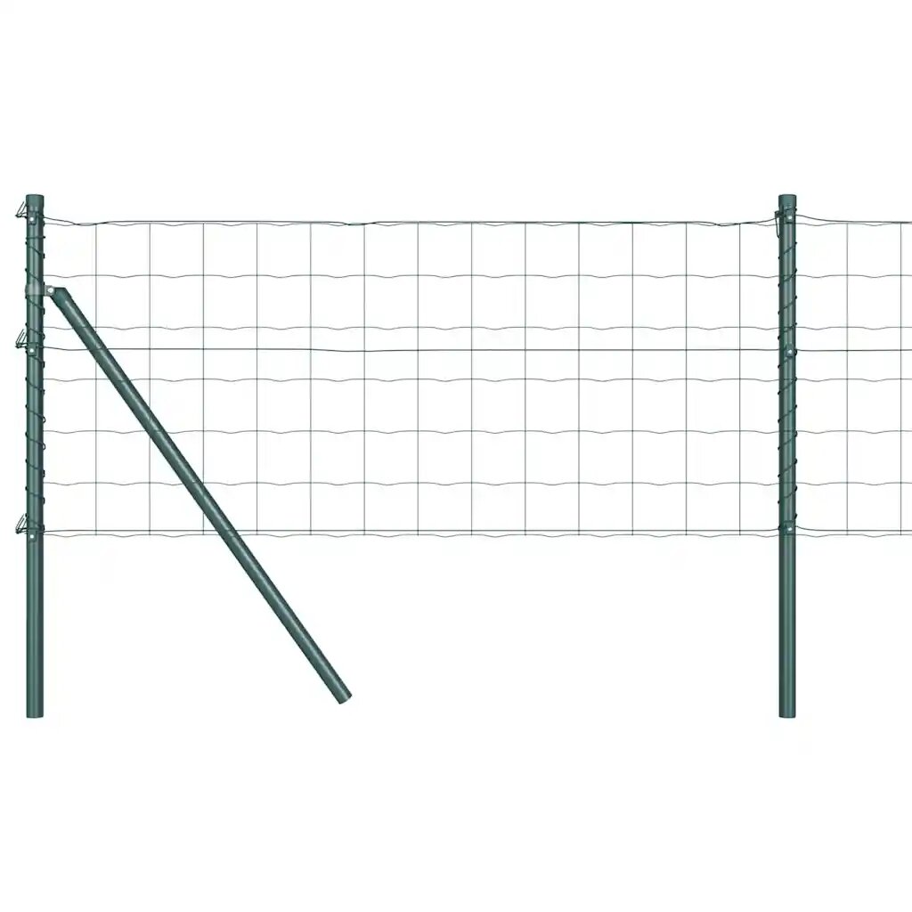 vidaXL Euro Kerítés Talaj Rögzítő 25 x 08 m PVC-bevonatos acél Zöld