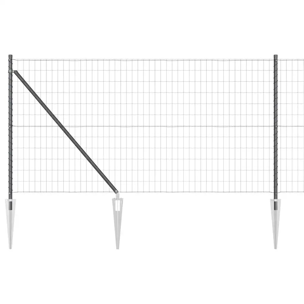 vidaXL Európa kerítés tüskékkel 25 x 1 m PVC-bevonatos acél Szürke