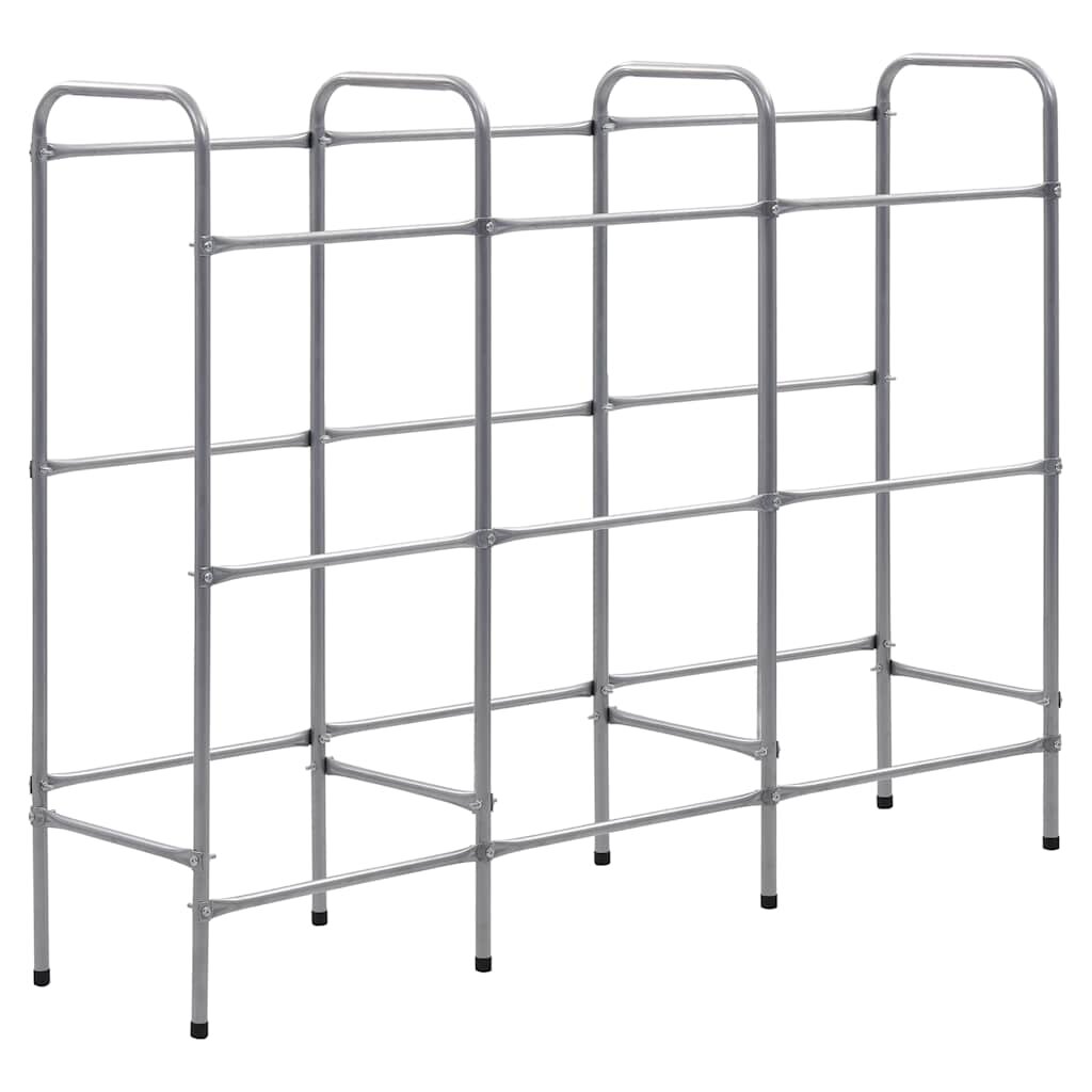 vidaXL ezüstszínű acél tárolópolc 9 ládához 145 x 33 x 116 cm