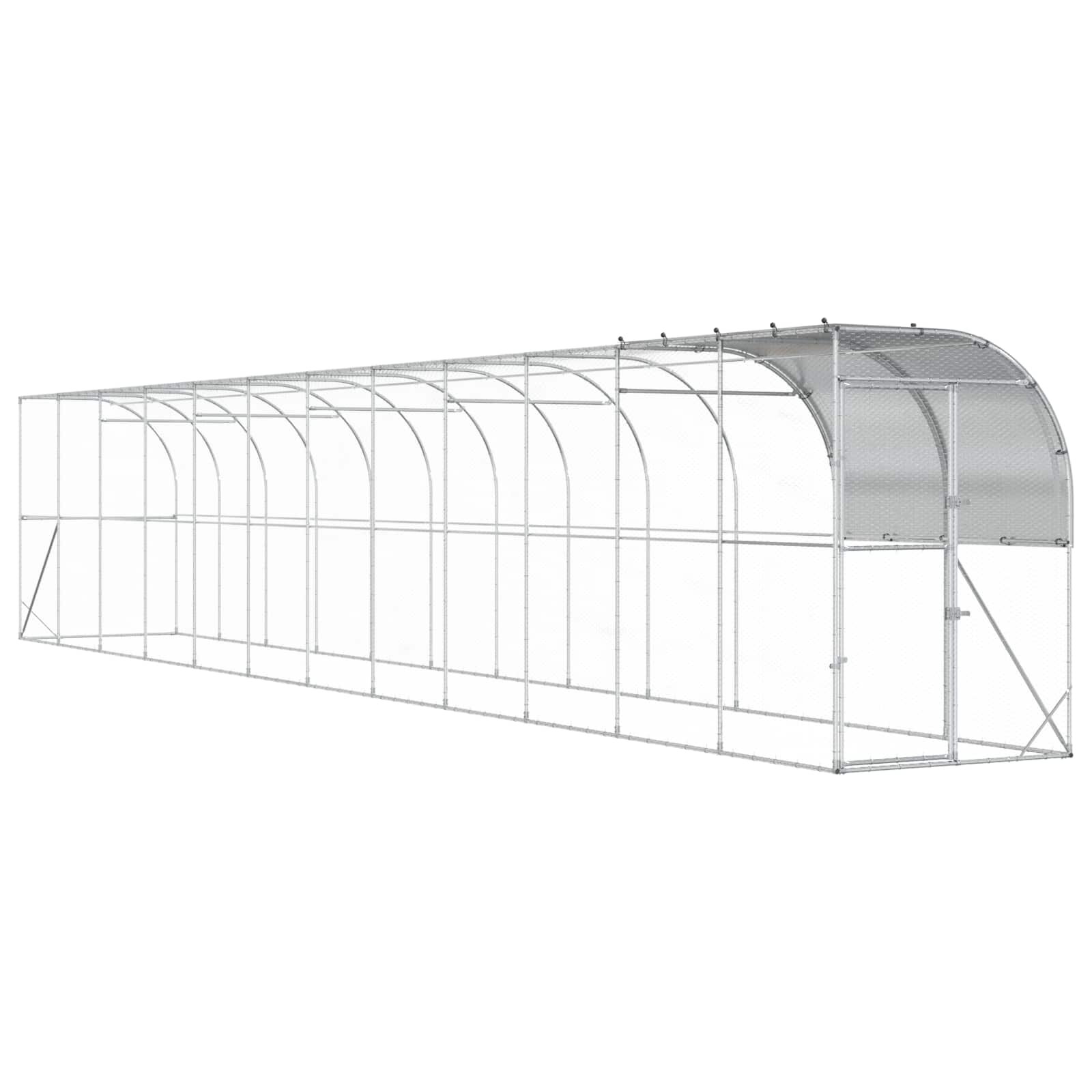 vidaXL Falat támasztó tyúkól Ezüst 1200 x 100 x 215 cm