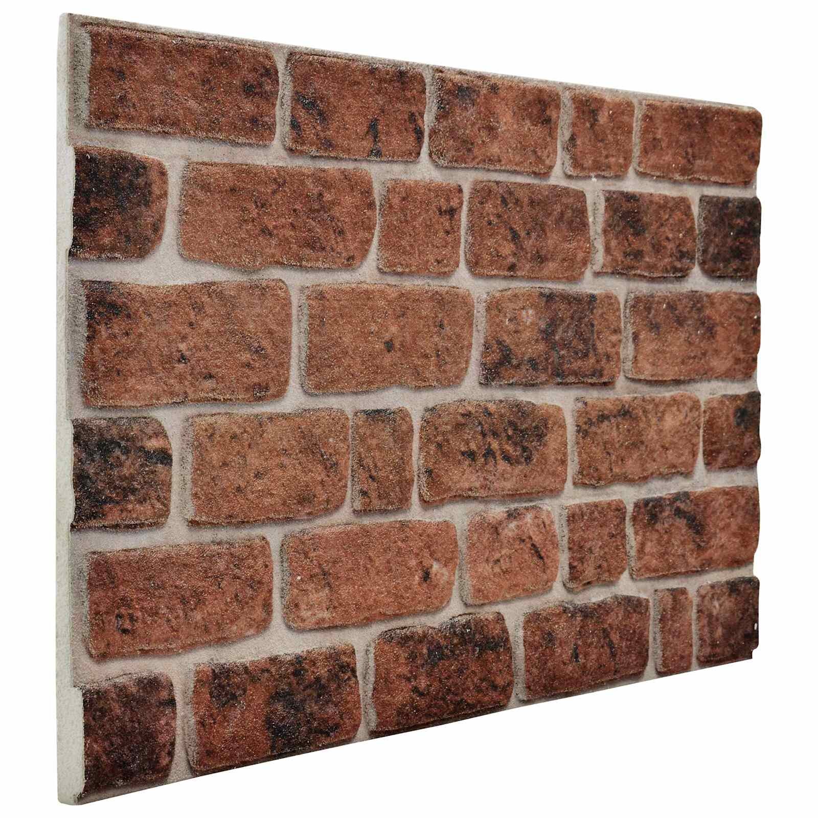vidaXL Fali panelek 10 db 100 x 50 cm Barna Tégla EPS Hab