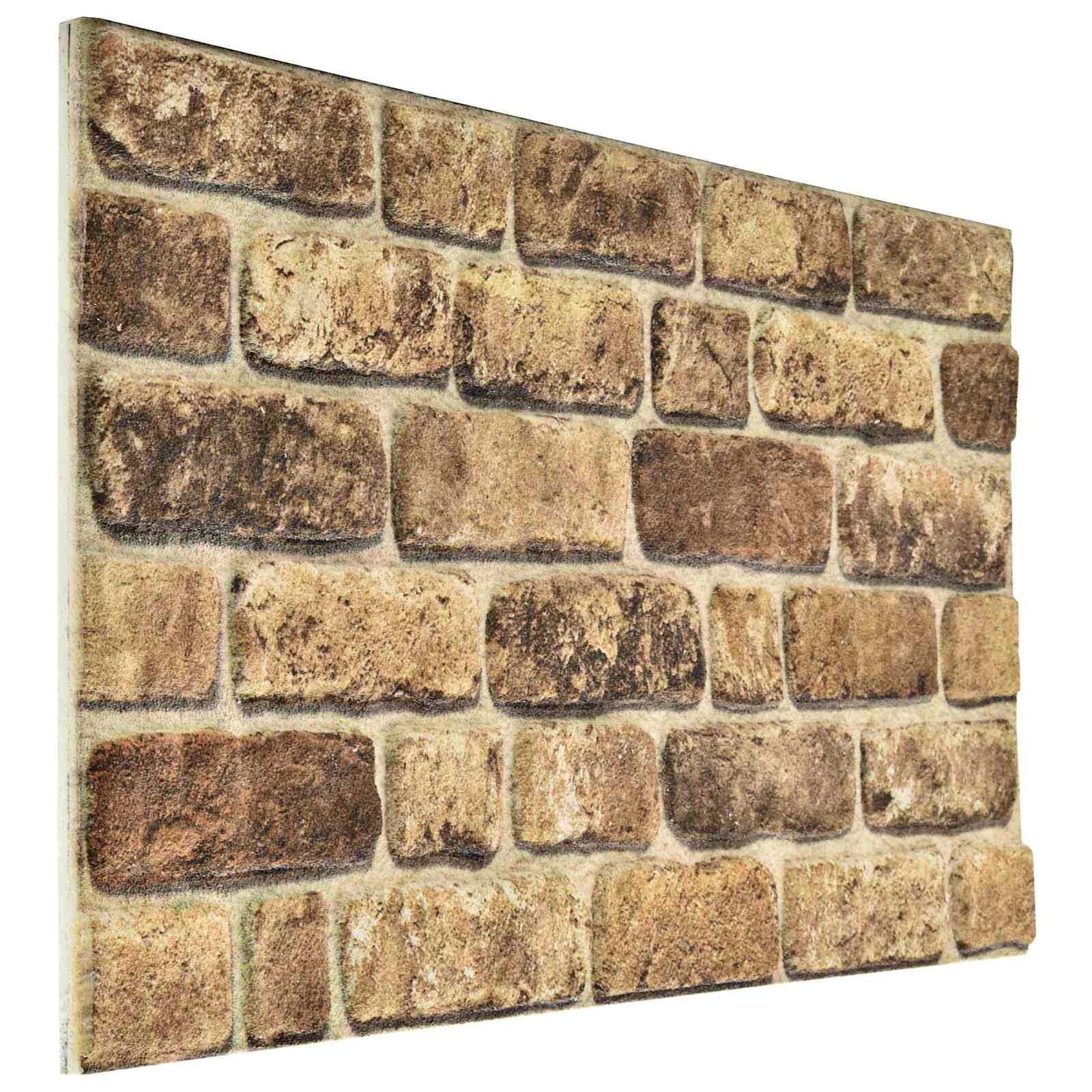 vidaXL Fali panelek 10 db 100 x 50 cm Sötét Homok EPS Hab