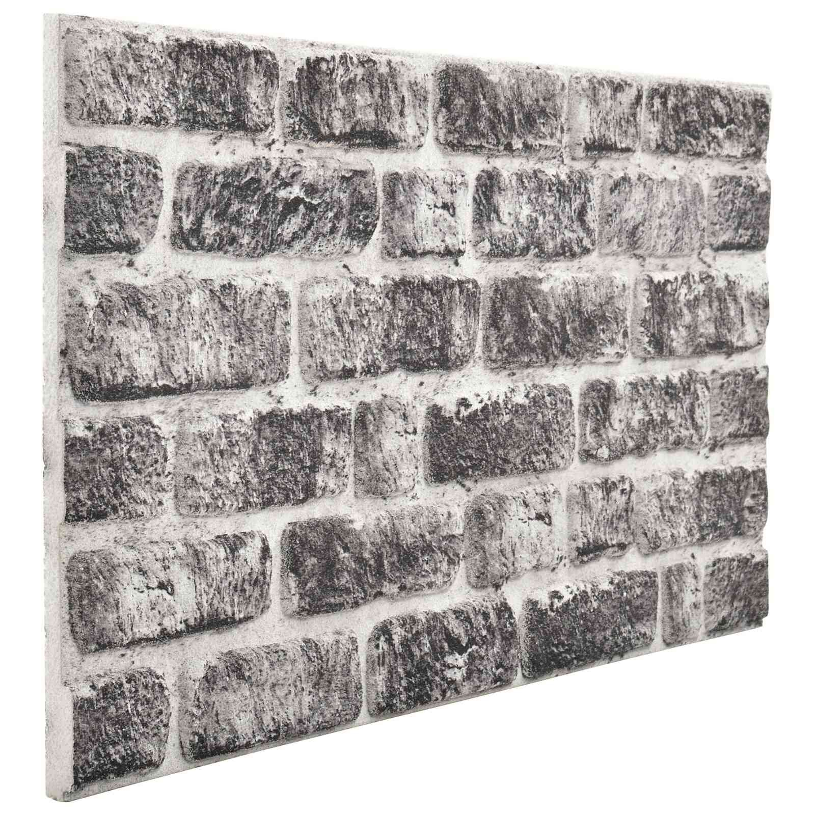 vidaXL Fali panelek 10 db 100 x 50 cm Sötétszürke és Fehér EPS Hab