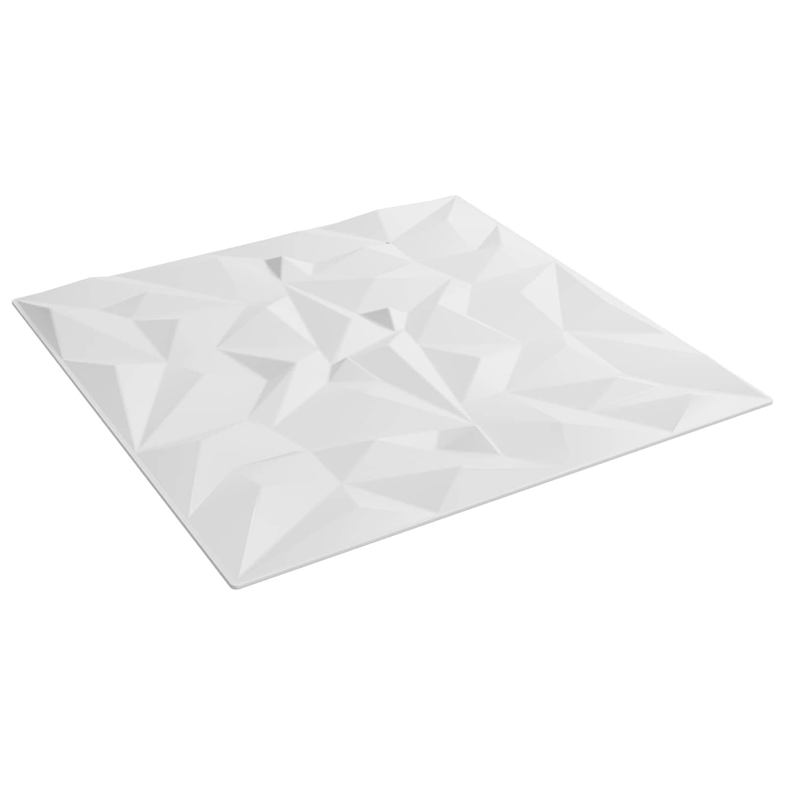 vidaXL Fali panelek 12 db 50 x 50 cm Fehér XPS Hab
