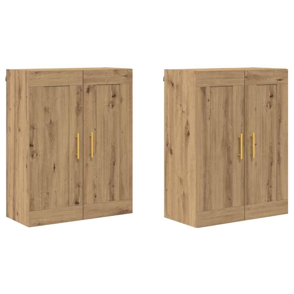 vidaXL Fali szekrény 2 db Artisan tölgy 695 x 34 x 90 cm Szerelt Fa