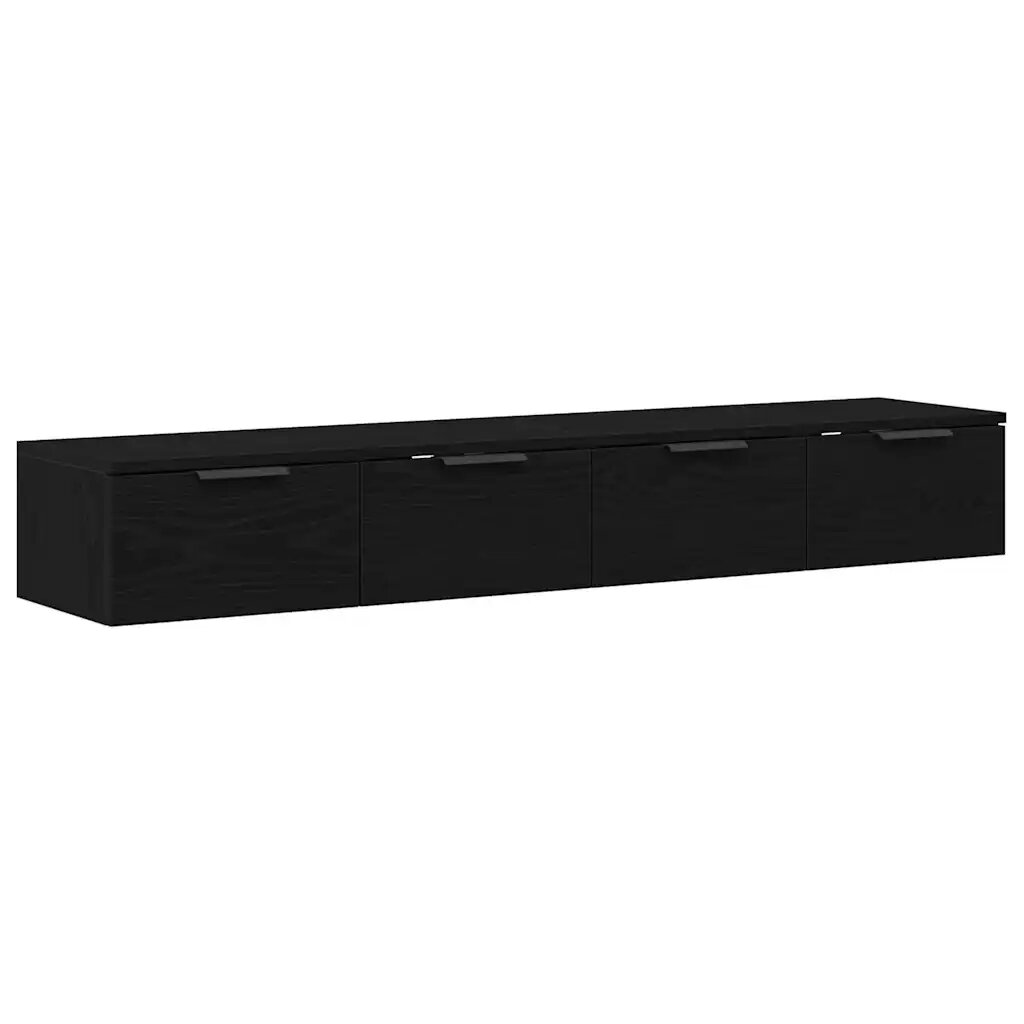 vidaXL Fali szekrény 2 db Fekete tölgy 68 x 30 x 20 cm