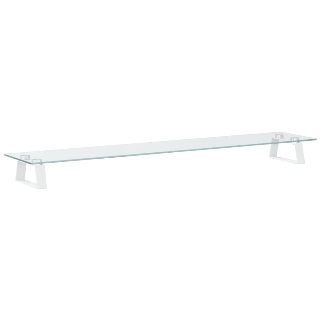 vidaXL fehér edzett üveg és fém monitorállvány 100 x 20 x 8 cm