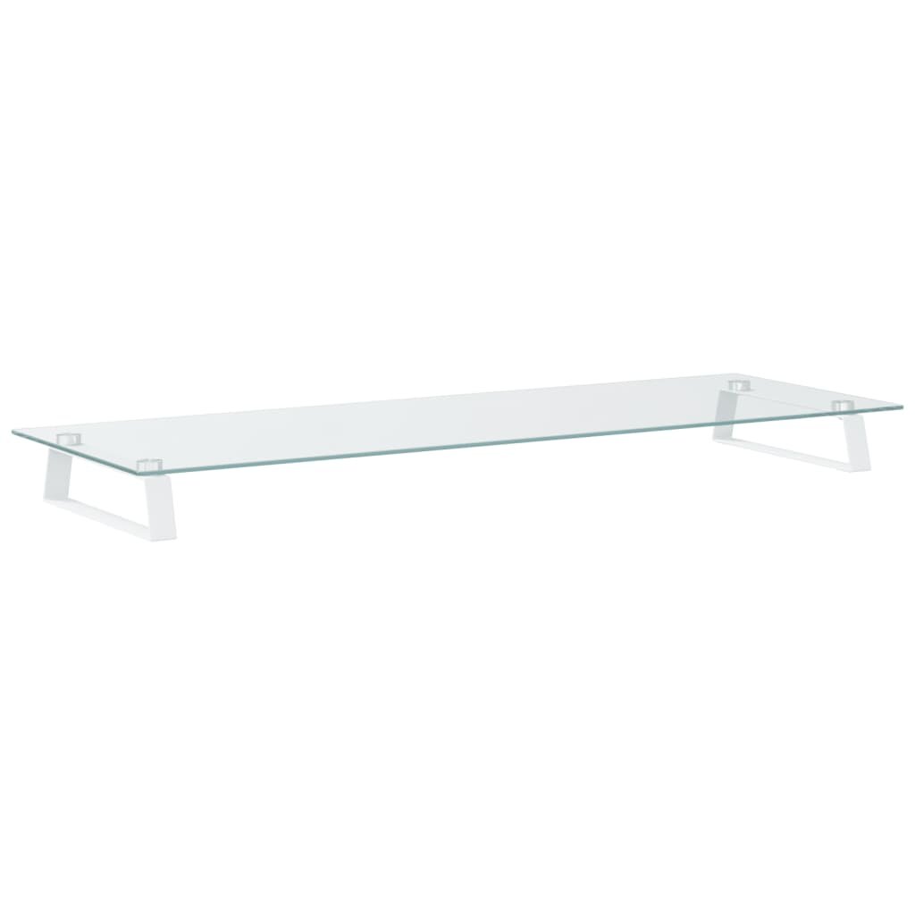 vidaXL fehér edzett üveg és fém monitorállvány 100 x 35 x 8 cm