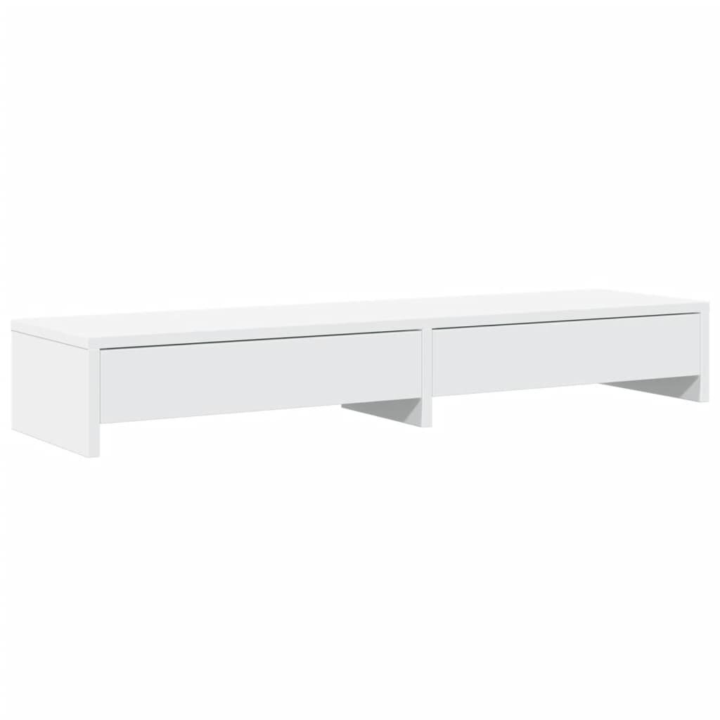 vidaXL fehér monitorállvány fiókokkal 100 x 27 x 15 cm rétegelt fa