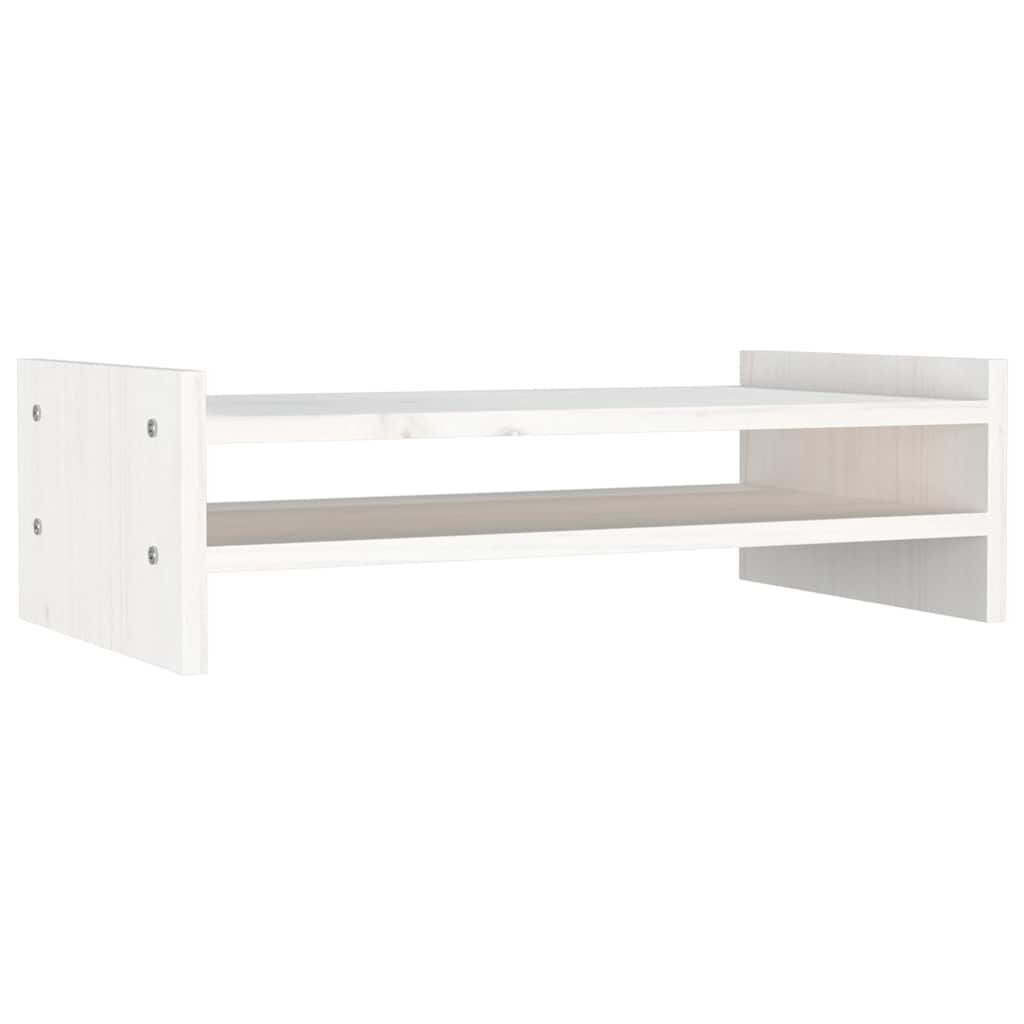 vidaXL fehér tömör fenyőfa monitorállvány 50x27x15 cm