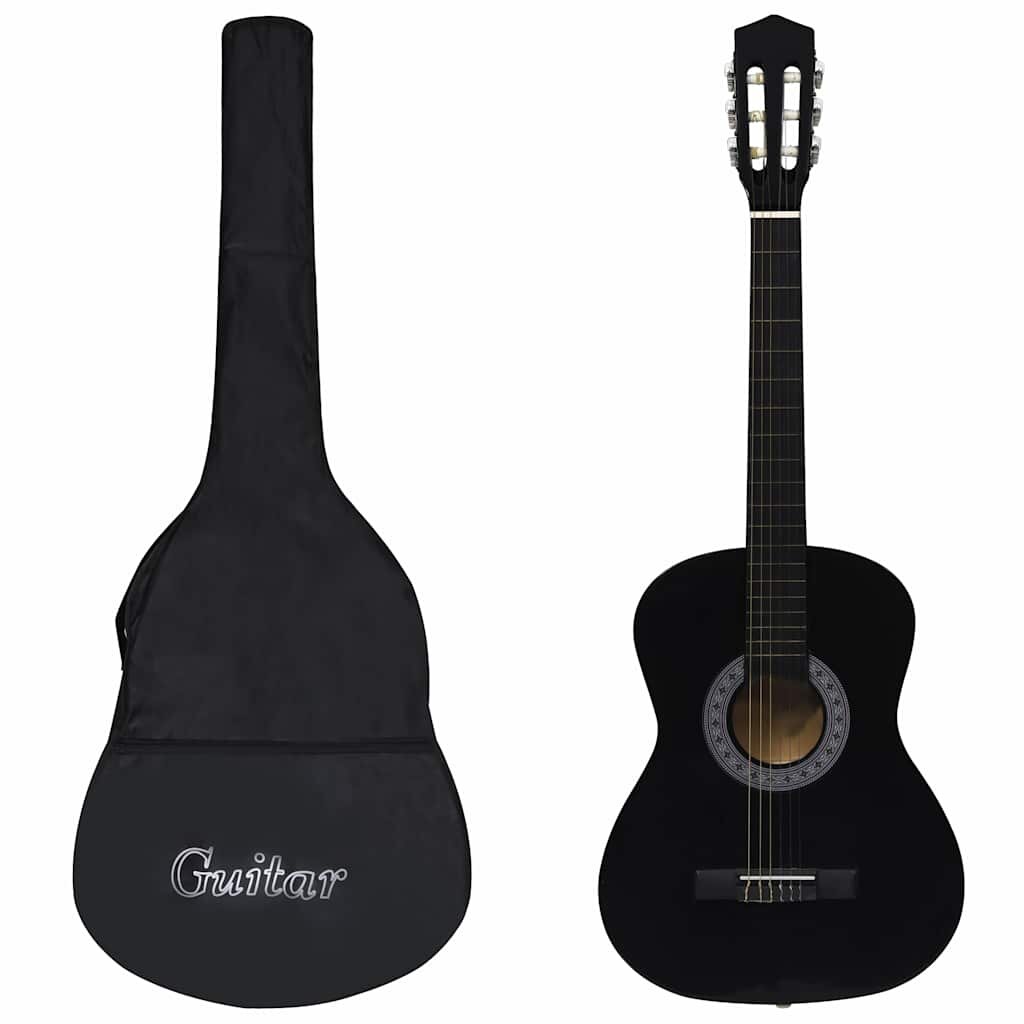 vidaXL fekete 3/4-es klasszikus gitár és tok kezdőknek 36