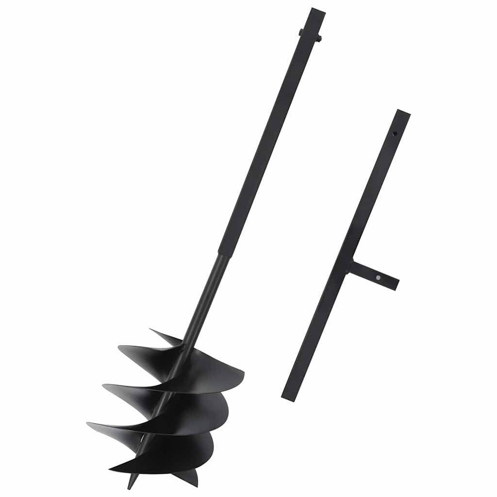 vidaXL fekete acél földfúró markolattal 250 mm