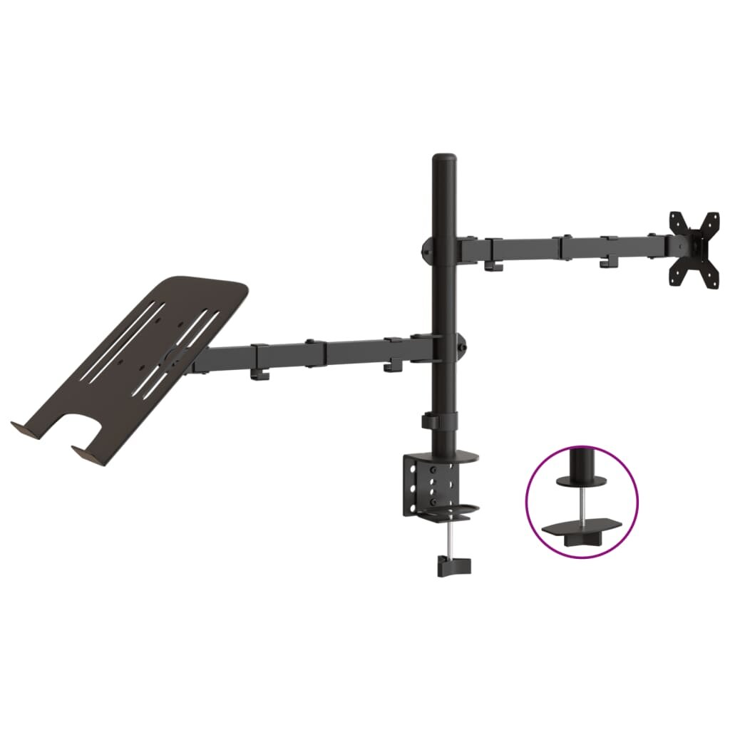 vidaXL fekete acél monitorállvány VESA 75/100 mm