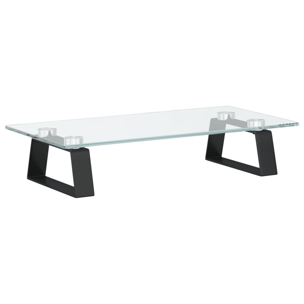 vidaXL fekete edzett üveg és fém monitorállvány 40 x 20 x 8 cm