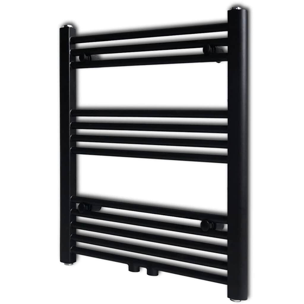 vidaXL Fekete fĂĽrdĹ‘szobai egyenes tĂ¶rĂ¶lkĂ¶zĹ‘tartĂł kĂ¶zponti fĹ±tĂ©ssel 600x764 mm