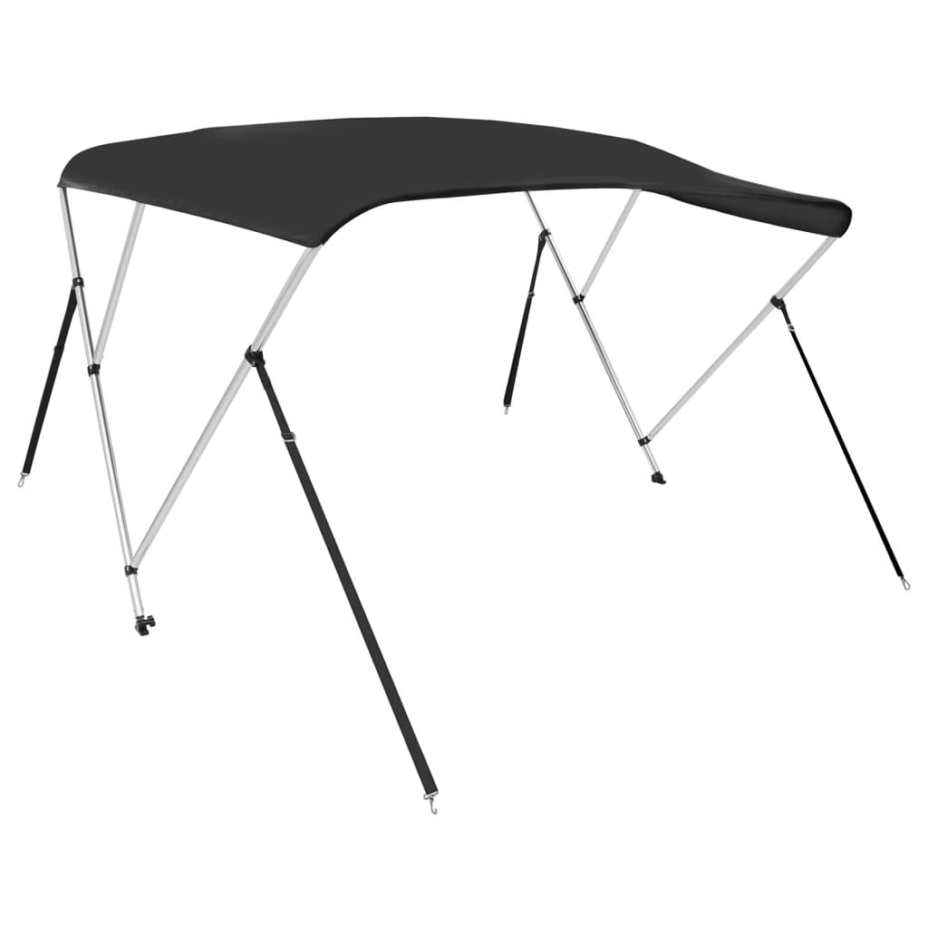 vidaXL fekete háromágú bimini tető 183 x 160 x 137 cm