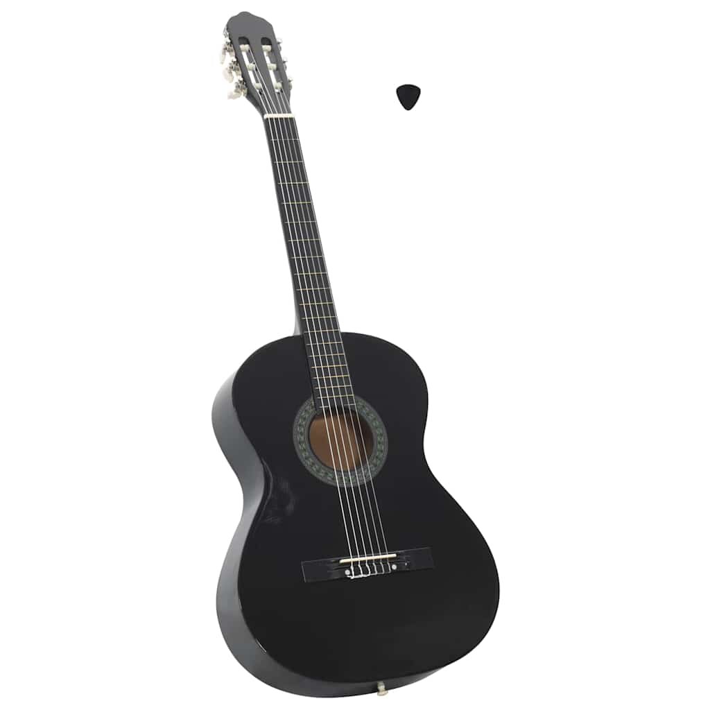 vidaXL fekete klasszikus hársfa gitár kezdőknek 4/4 39