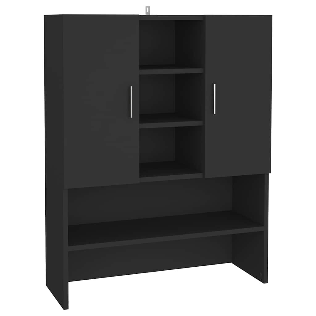 vidaXL fekete mosógépszekrény 705 x 255 x 90 cm